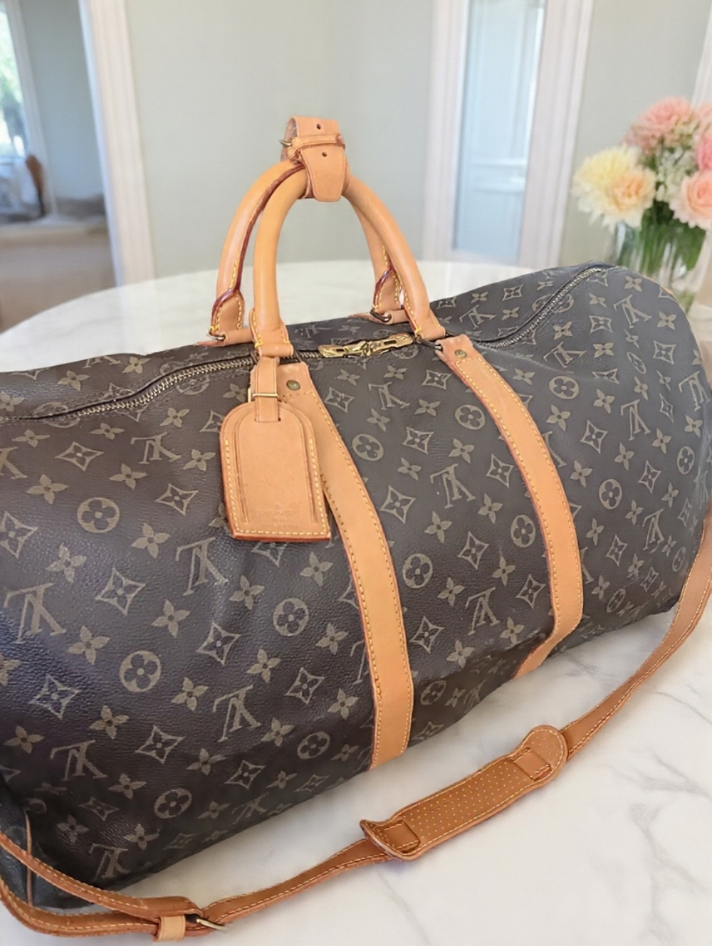 Louis Vuitton Keepall Bandouliere 55 Monogram Vintage 1990 Full Set ✨ - Picture 4 of 16